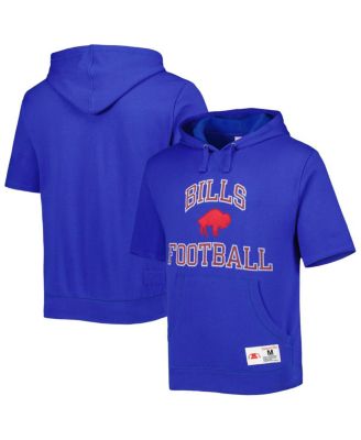 Мужская толстовка Mitchell & Ness Royal Buffalo Bills с постиранным пуловером с коротким рукавом и капюшоном