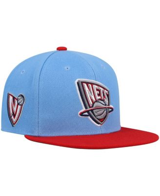 Мужская кепка Mitchell & Ness светло-голубого и красного цветов New Jersey Nets Hardwood Classics Snapback