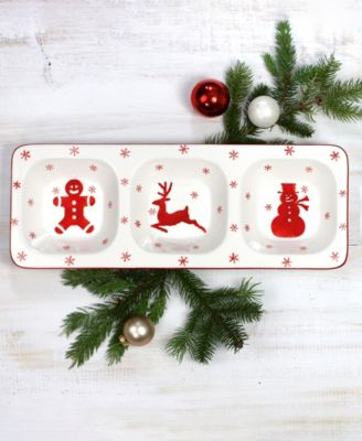 Праздничное блюдо Euro Ceramica Winterfest, состоящее из 3 частей