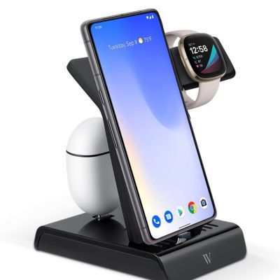Зарядная станция Wasserstein 3-в-1 для устройств Fitbit, Google Pixel, Pixel Buds и USB-C - Заряжайте несколько устройств USB-C одновременно (черный) черный