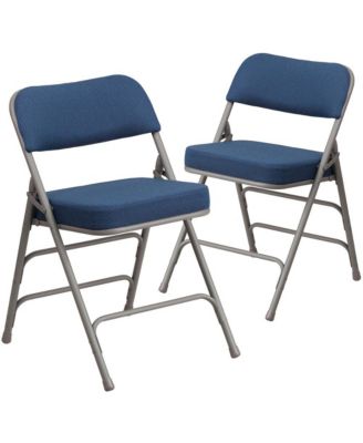 Металлический складной стул Премиум-класса с изогнутой тройной обивкой и откидной обивкой из ткани, состоящий из 2 упаковок