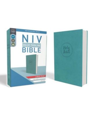 NIV, Value Thinline Bible, Крупный шрифт, Мягкая кожа, Бирюзовый, Комфортный принт от Zondervan