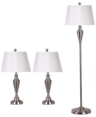Two Table Lamps and 1 Floor Lamp 