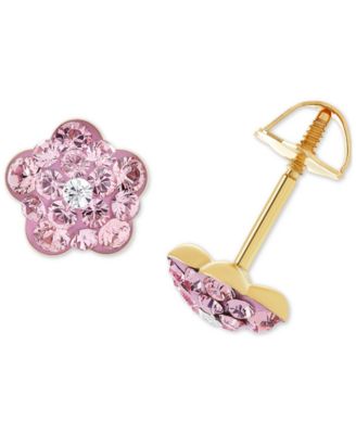 Детские серьги-гвоздики Macy's 14k золото, розовые