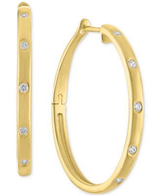 Женские серьги-кольца Macy's с бриллиантами 1/10 кт, желтые