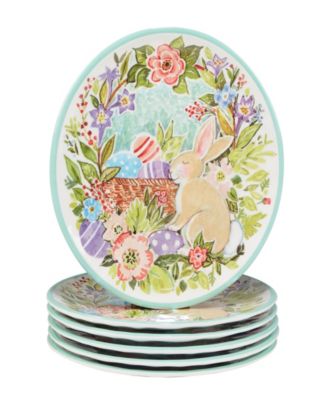 Сертифицированные международные салатные тарелки Joy of Easter из меламина, набор из 6 штук