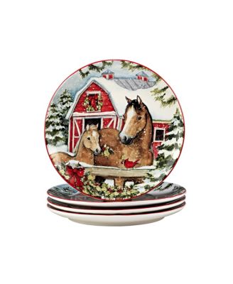 Рождественский набор обеденных тарелок Homestead из 4 предметов
