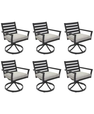 Набор вращающихся кресел Astaire Outdoor из 6 предметов, созданный для Macy's oyster light grey