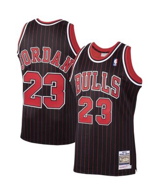 Мужская футболка Mitchell & Ness Michael Jordan Black Chicago Bulls 1995/96 из натуральной кожи классического черного трикотажа