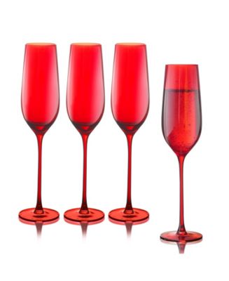 Бокалы для шампанского Qualia Glass Carnival Flute объемом 9 унций, набор из 4 бокалов