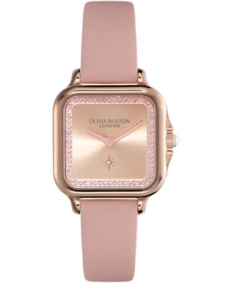 Женские часы Olivia Burton из кожи Grosvenor Mellow Rose 28 мм