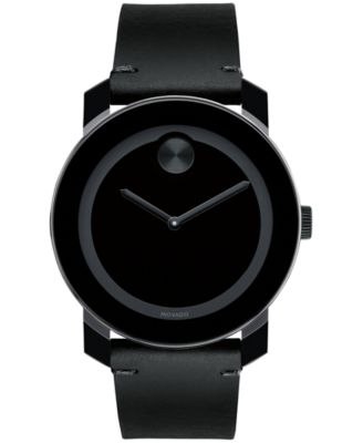 Movado Men's Swiss Bold Black Leather 