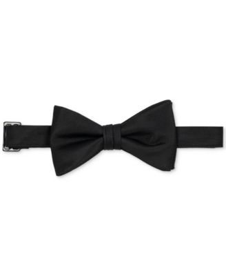 Мужской однотонный черный галстук-бабочка Calabrum, предварительно завязанный