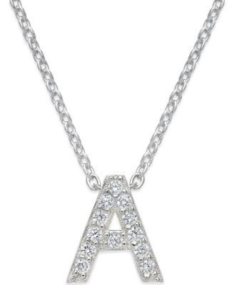 cubic zirconia initial necklace