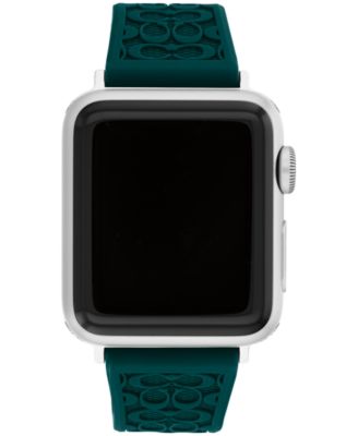 Женский силиконовый ремешок COACH изумрудно-зеленого цвета для Apple Watch 38мм, 40мм, 41мм