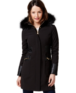 UPC 763656237946 - Via Spiga Mixed-Media Water-Resistant Hooded Coat ...