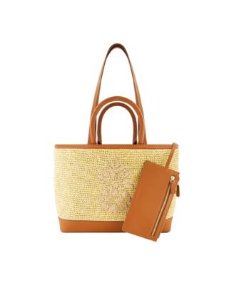 Сумка-тоут из рафии с кожаной отделкой Tommy Bahama с сумкой 35790₽