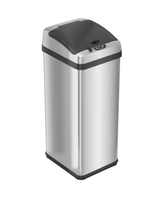 Кухонное мусорное ведро iTouchless объемом 50 литров / 13 галлонов Platinum Edition из нержавеющей стали с сенсорным экраном и фильтром для удаления запаха AbsorbX