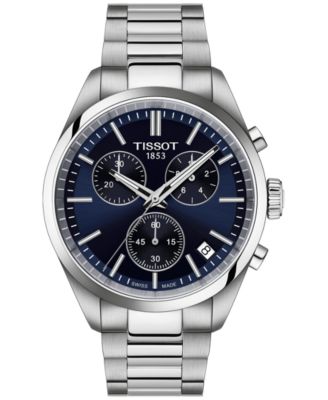Мужские швейцарские часы с хронографом Tissot PR 100, браслет из нержавеющей стали, 40 мм