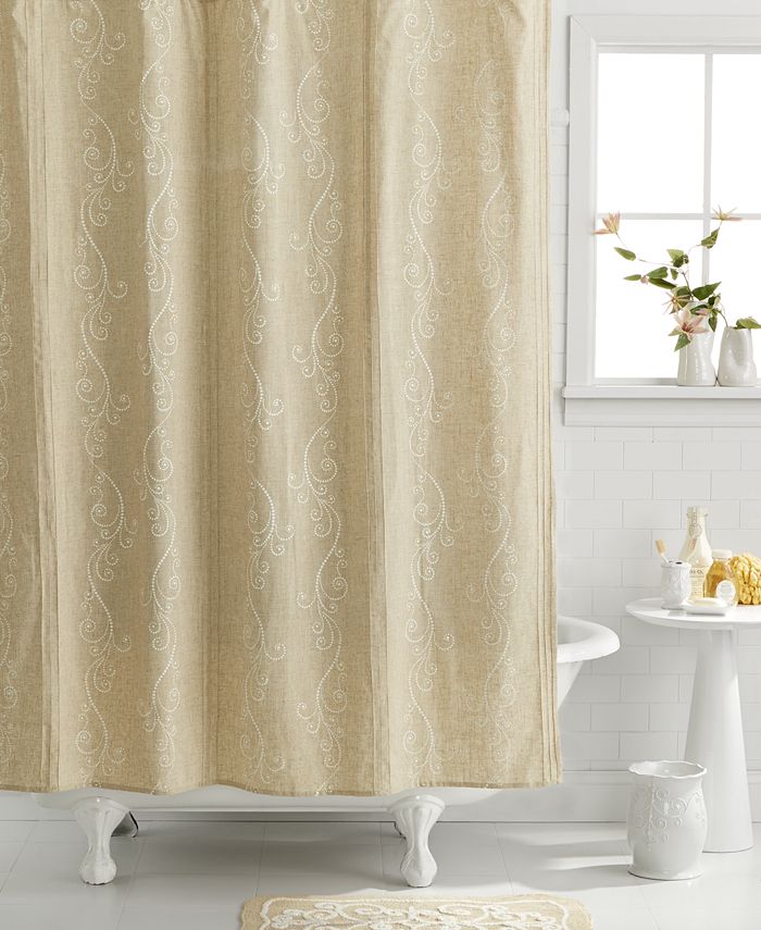 Lenox Bath Accessories, French Perle Shower Curtain & Reviews