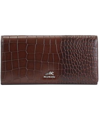 Защищенный RFID-кошелек Trifold Womens Croco2 от Mancini Womens 18090₽