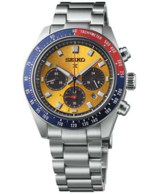 Мужские часы Seiko с солнечным хронографом Prospex Speedtimer на браслете из нержавеющей стали 41 мм