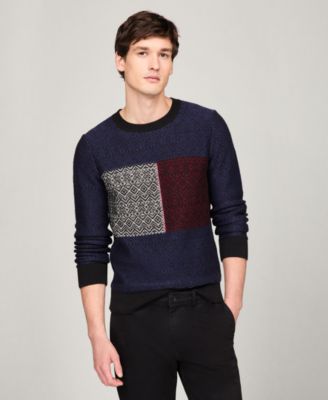 Мужской хлопчатобумажный свитер с круглым вырезом и флагом Fair Isle от Tommy Hilfiger 25890₽