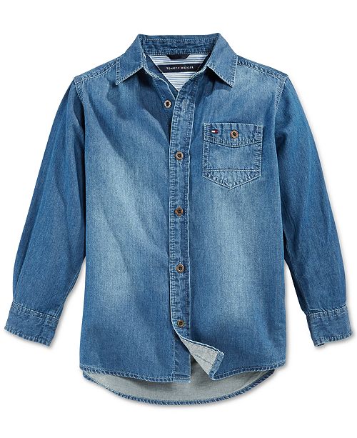 Tommy Hilfiger Max Denim Shirt Toddler Boys Reviews Shirts Tops Kids Macy S