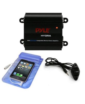 Pyle 2-канальный. Комплект морского усилителя Bluetooth, водонепроницаемый, 300 Вт, черный