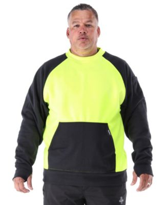 Мужская двухцветная толстовка с круглым вырезом HiVis от RefrigiWear - защитный пуловер высокой видимости с контрастным дизайном