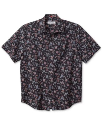 Мужская рубашка Tommy Bahama Bahama Coast с коротким рукавом и принтом Boozy Night спереди на пуговицах 25690₽