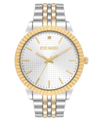 Мужские часы Steve Madden Coin Edge из серебристого и золотого сплава, 44 мм