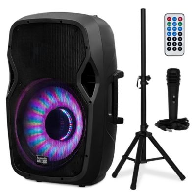 Акустическая система Audio by Goldwood мощностью 1000 Вт, громкоговоритель с мигающими светодиодами черного цвета