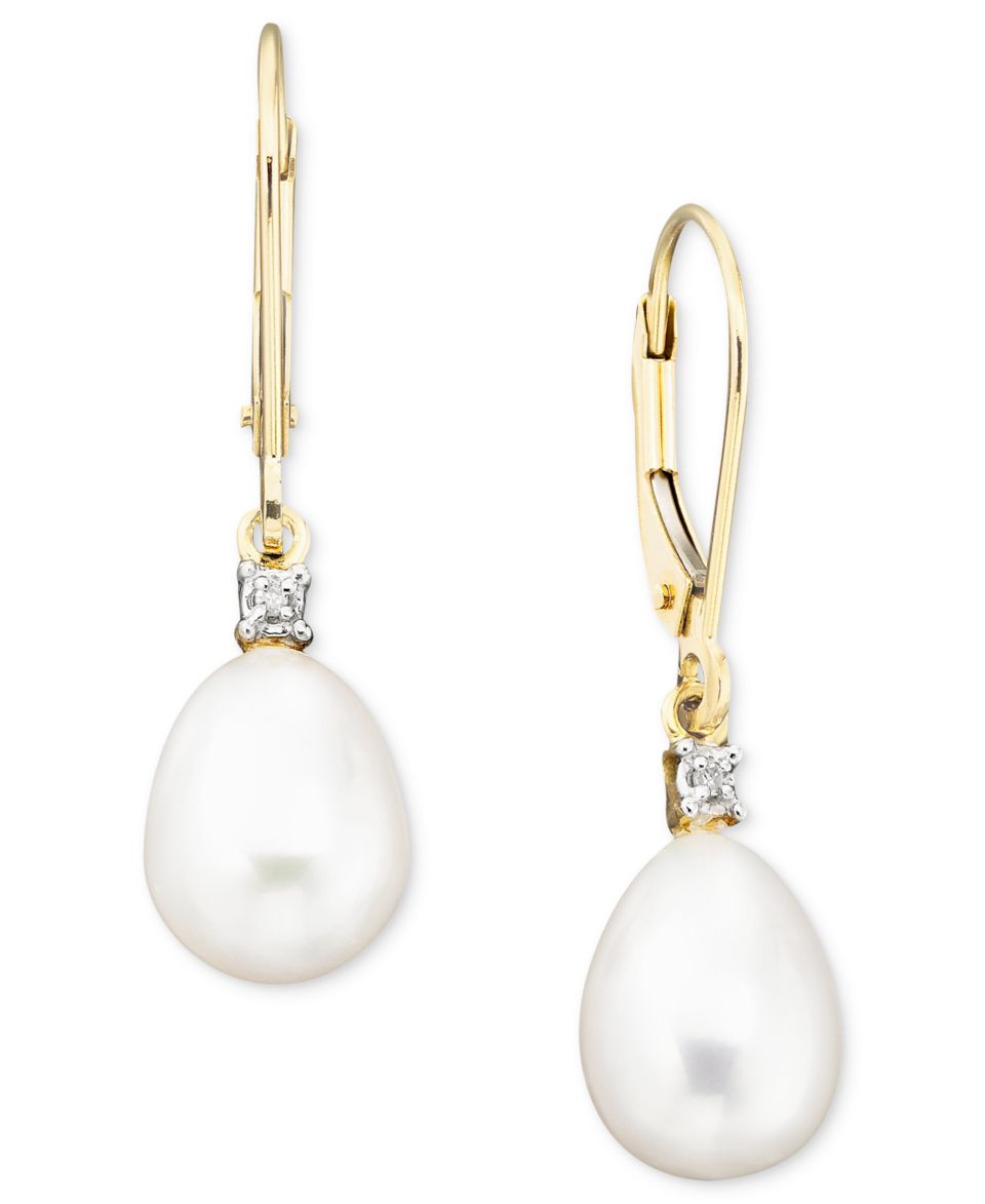 Honora Style Cultured Freshwater Pearl Hoop Earrings in Sterling Silver   Earrings   Jewelry & Watches