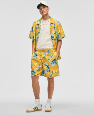Мужские шорты Mode of One из блестящей саржи свободного кроя с размытым цветочным рисунком длиной 6-12 дюйма эксклюзивно в Macys 5990₽