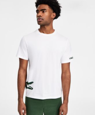Мужская футболка с логотипом Lacoste для отдыха с коротким рукавом