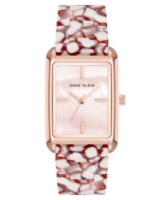Женские кварцевые часы Anne Klein с ацетатным браслетом красного и розового цветов, 26 мм