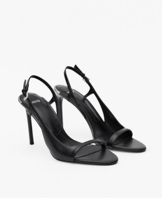 Женские кожаные босоножки MANGO Mango на асимметричном каблуке 32090₽