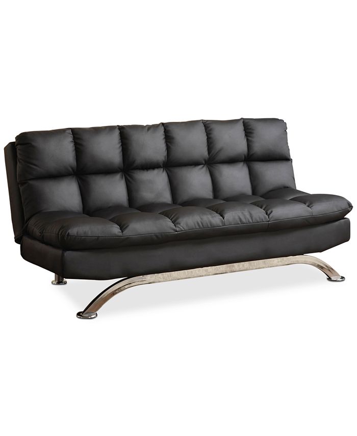 Worldwide Grayson Faux Leather Futon, Quick Ship & Reviews Furniture Macy's