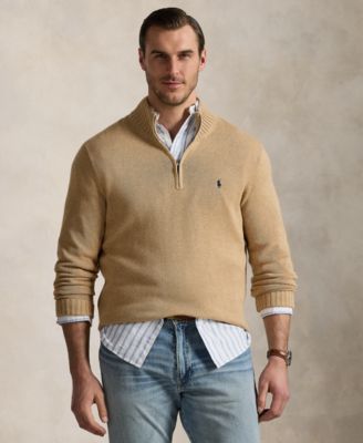 Мужской хлопковый свитер Polo Ralph Lauren Big - Tall с застежкой на четверть молнии 18790₽