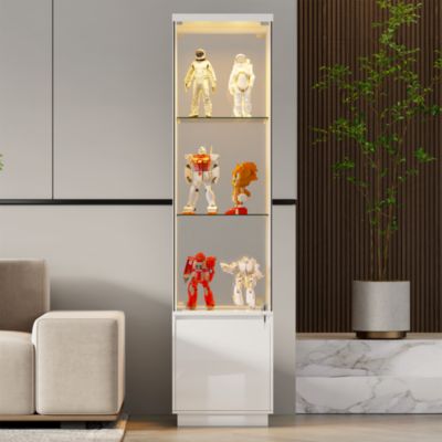 Угловая витрина Vlsrka 69" со стеклянными дверцами и индикатором движения