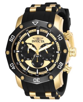 Мужские кварцевые часы Invicta 28754 Pro Diver с хронографом и золотым циферблатом