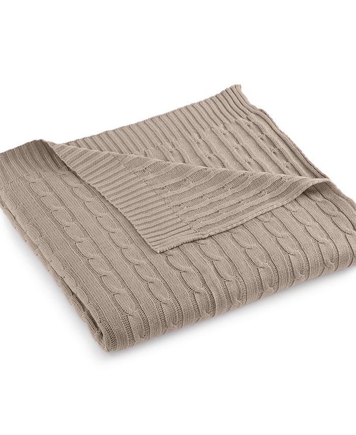 Lauren Ralph Lauren Cable Knit Throw, 100 Cotton & Reviews Blankets