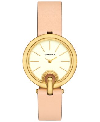 Женские часы Tory Burch на коричневом кожаном ремешке с пирсингом 36 мм