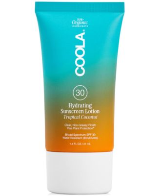 Увлажняющий солнцезащитный лосьон COOLA SPF 30 с тропическим кокосом, 1,4 унции, без цвета