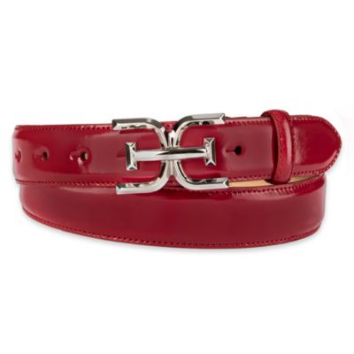 Ремень из лакированной кожи Sam Edelman Double-E Plaque High Shine 11890₽