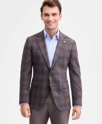 Мужская спортивная куртка Ted by Ted Baker в современную коричнево-синюю клетку от Ted by Ted Baker