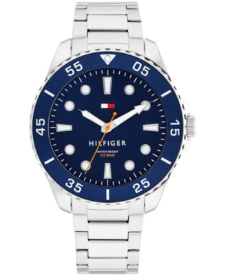 Мужские кварцевые часы Tommy Hilfiger с серебристым браслетом из нержавеющей стали, 42 мм