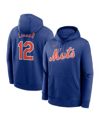 Мужская толстовка Nike Francisco Lindor Royal New York Mets с именем и номером игрока, клубный пуловер с капюшоном