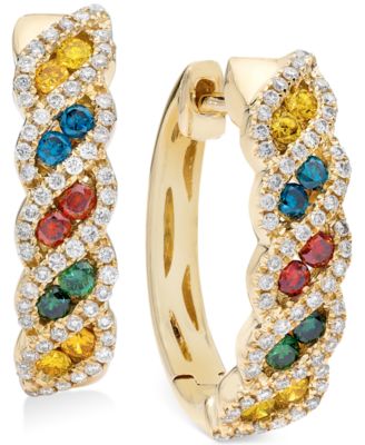 Le Vian Exotics Diamond Multi Color Hoop Earrings 3 4 Ct T W In   3202105 Fpx.tif